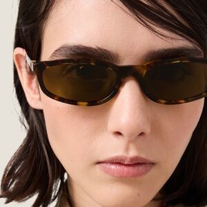 NWT Miu Miu Regard Sunglasses in Dark Brown Honey Havana A06S